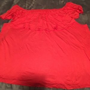 Loft off shoulder orange tee